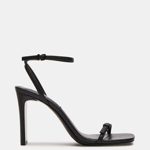 Steve Madden Black Ankle-Strap Stiletto Sandal
